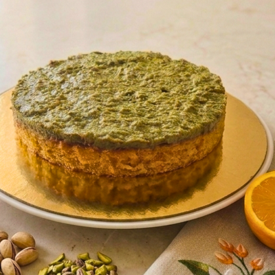 Orange Pistachio Crackle Tea Cake