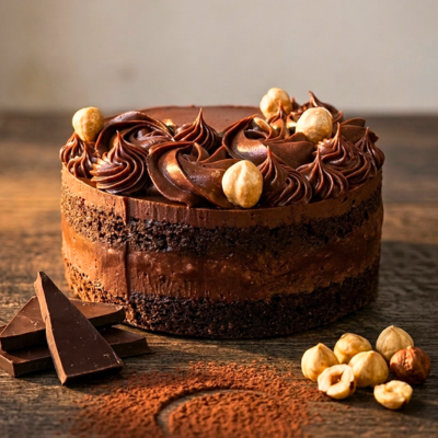 Hazelnut Crackle Cake